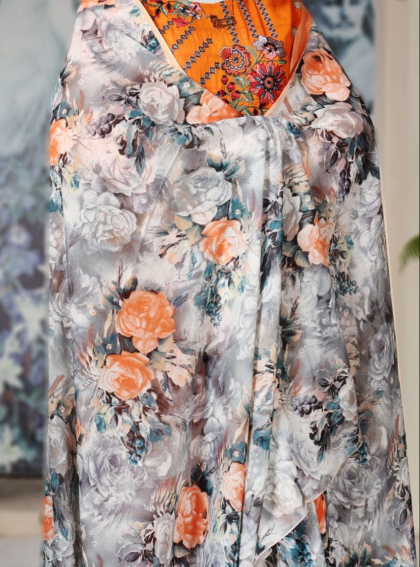 Swiss Print Rose Black Shawl - Image 2