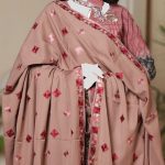 Swiss Square Embroidery Tea Pink Shawl